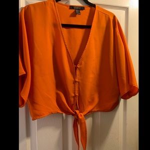 Orange crop blouse